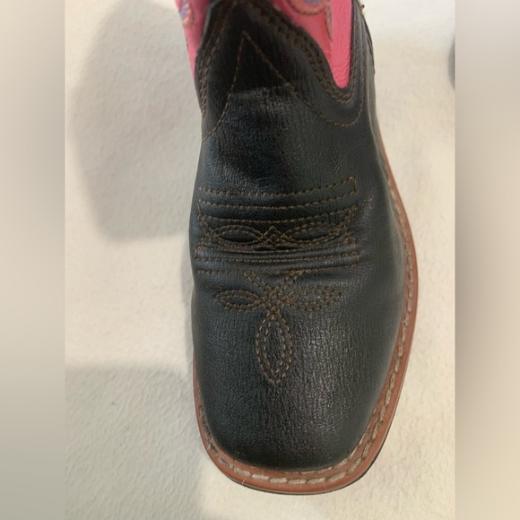 Swift Creek Cowboy Boots Leather Square Toe Toddler Girl Pink Size 9.5 D 1724C - Picture 9 of 13